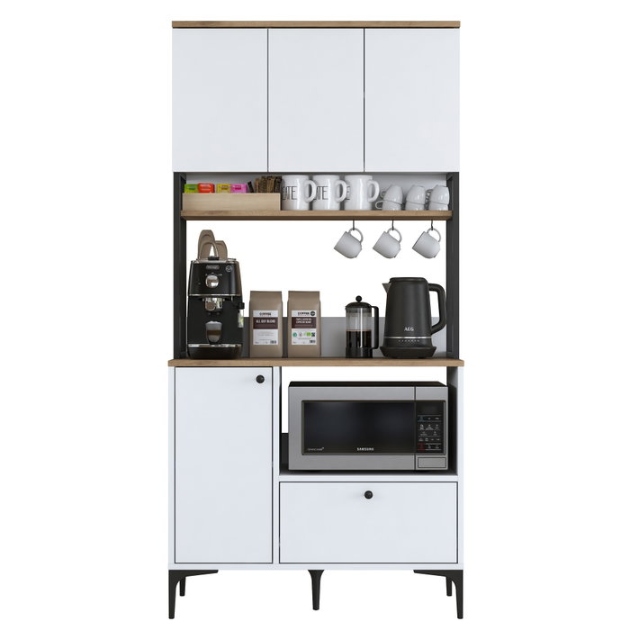 Hanah Home Gabinete Multipropósito Blanco y Nuez